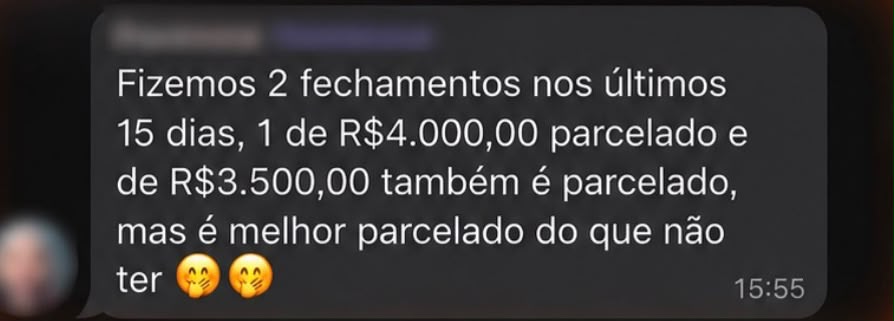 Print de aluno — Fechamento